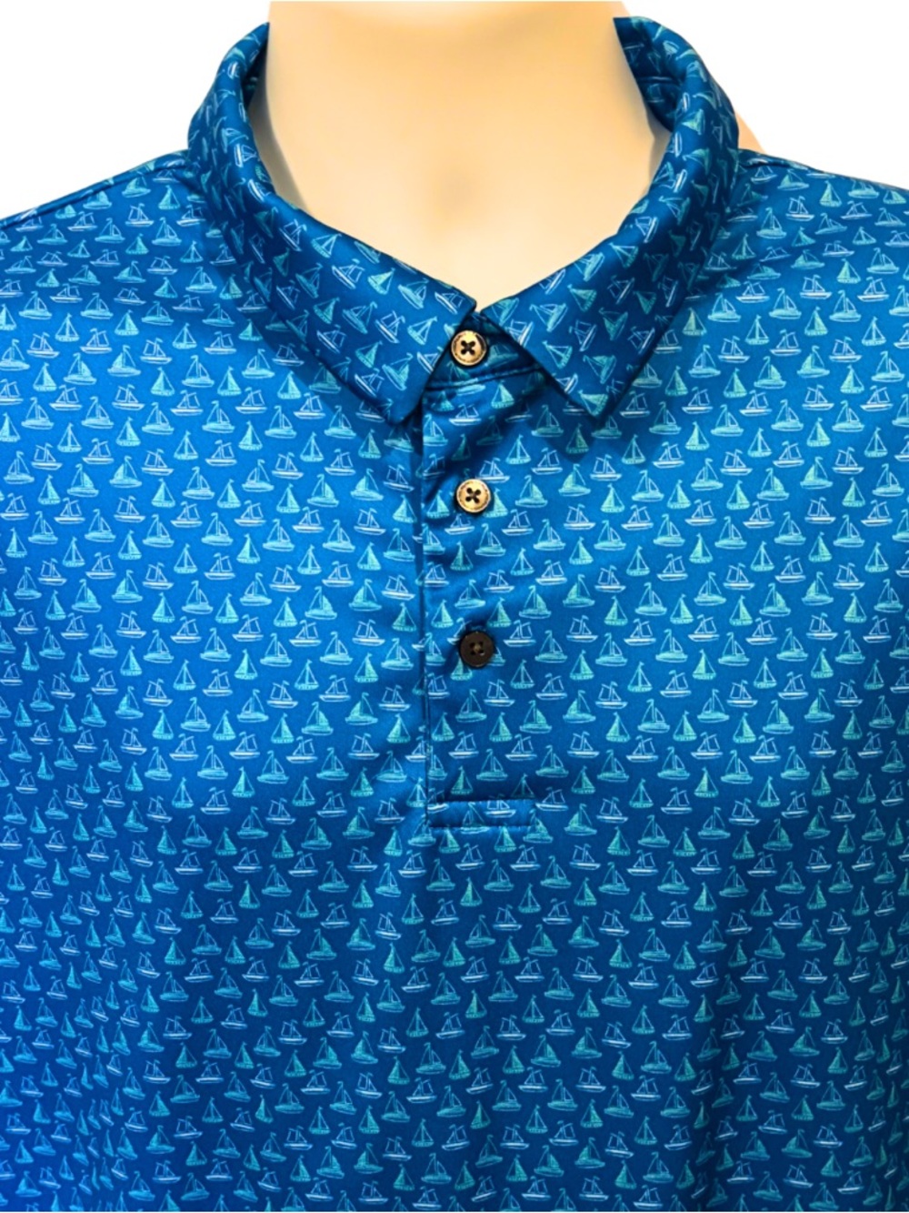 Jack Nicklaus Men’s Golf Polo Shirt – Sailboat Print – Size L - Picture 3 of 7
